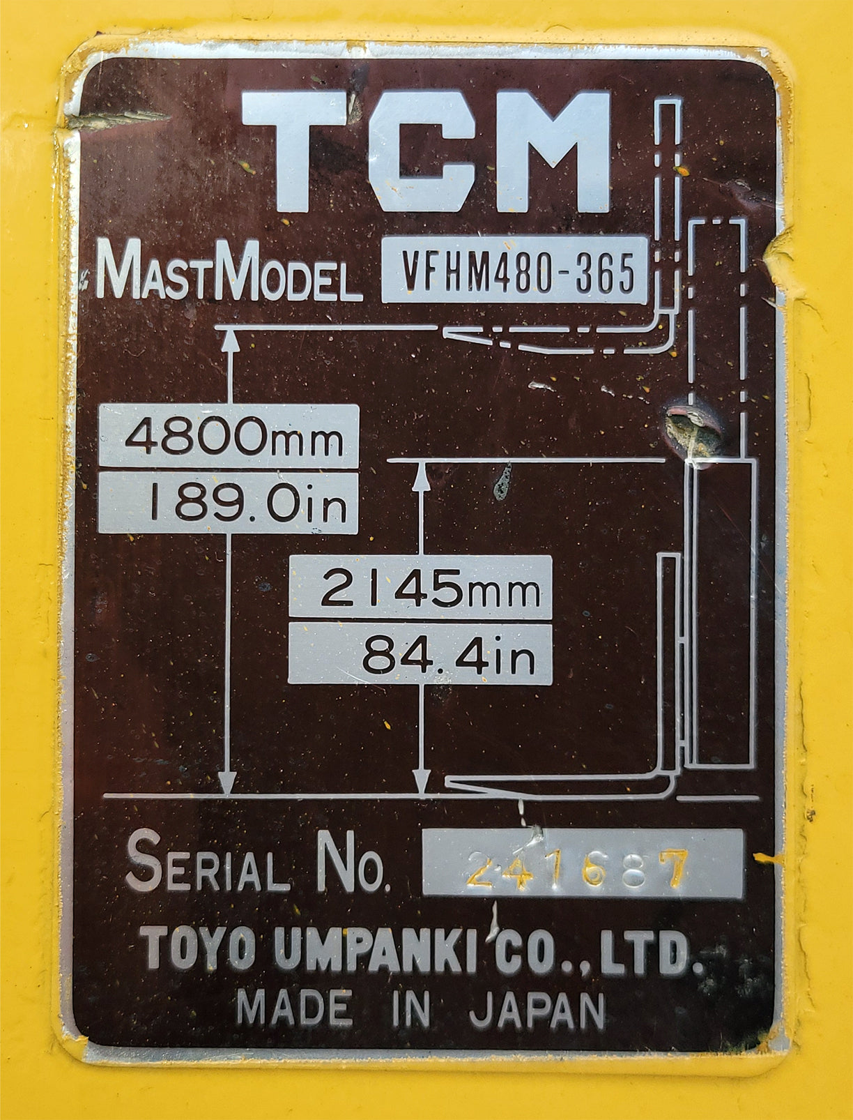 TCM Model FG25N2 189" Forklift