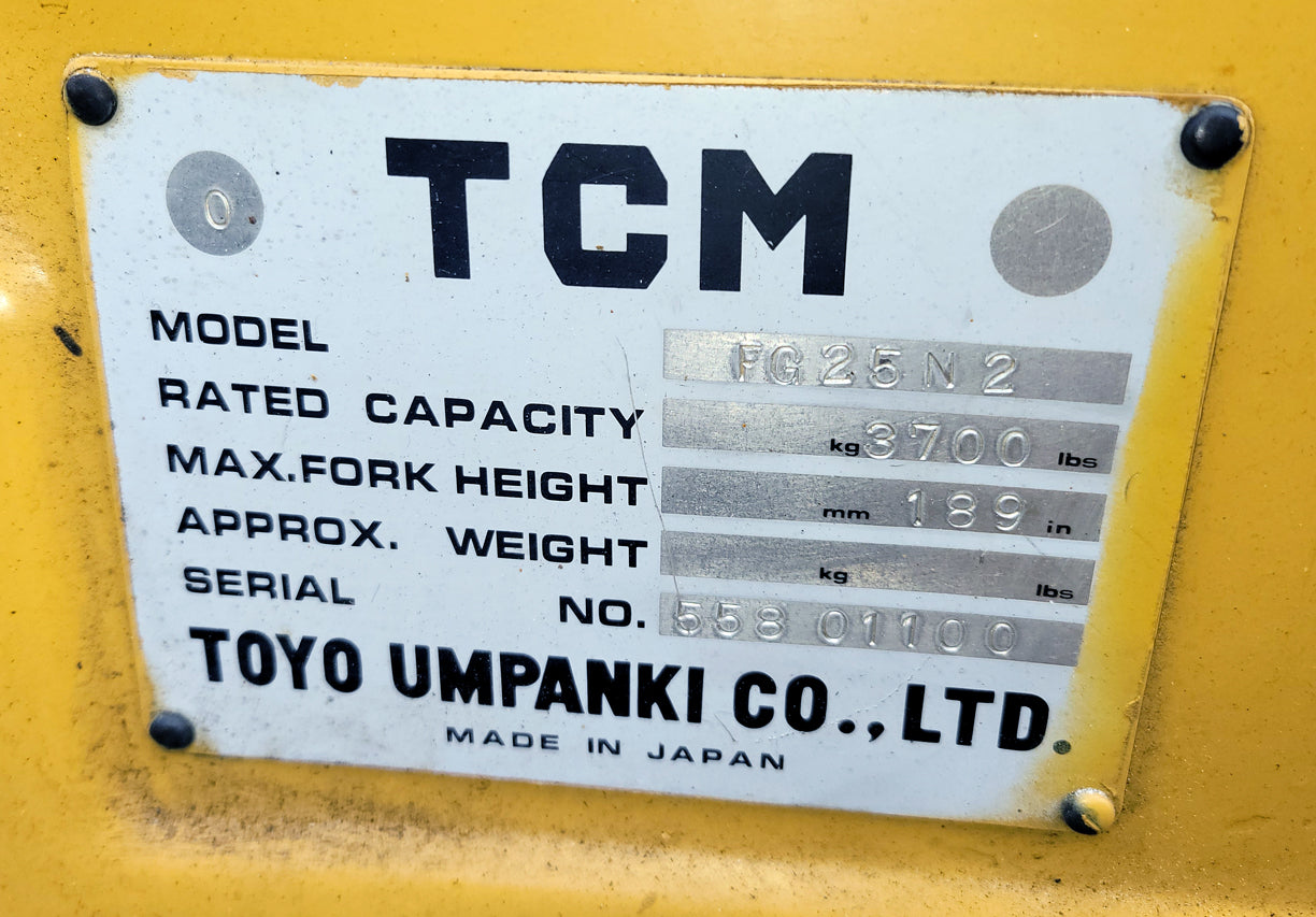 TCM Model FG25N2 189" Forklift