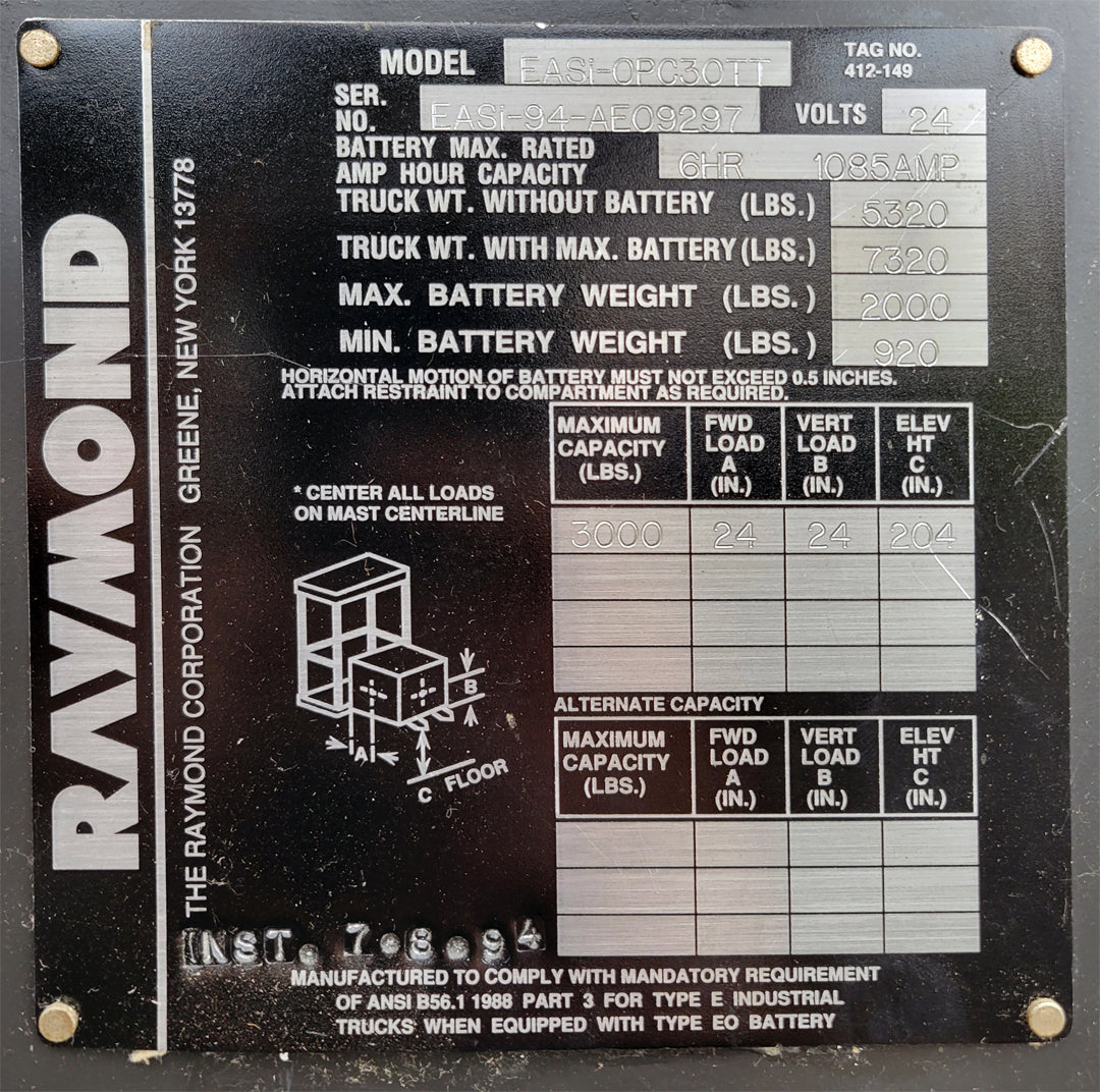 Runs Great! Raymond OPC30TT Order Picker / Forklift