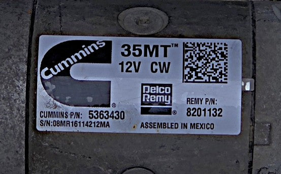Cummins 35MT 12V Clockwise Starter Motor