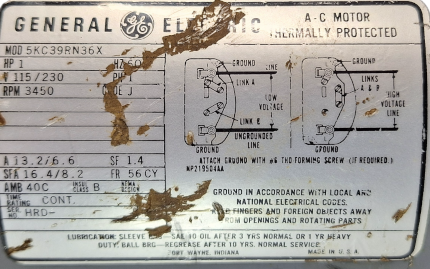 General Electric 5KC39RN36X AC Motor