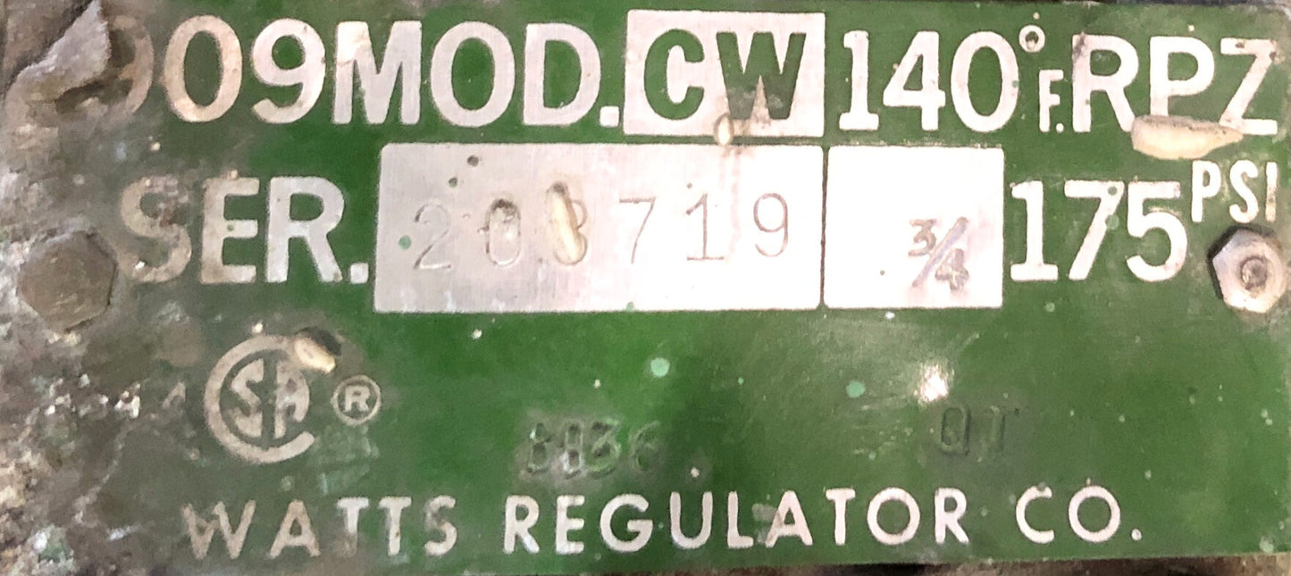 WATTS CW 140F RPZ / 909MOD.CW140FRPZ Regulator