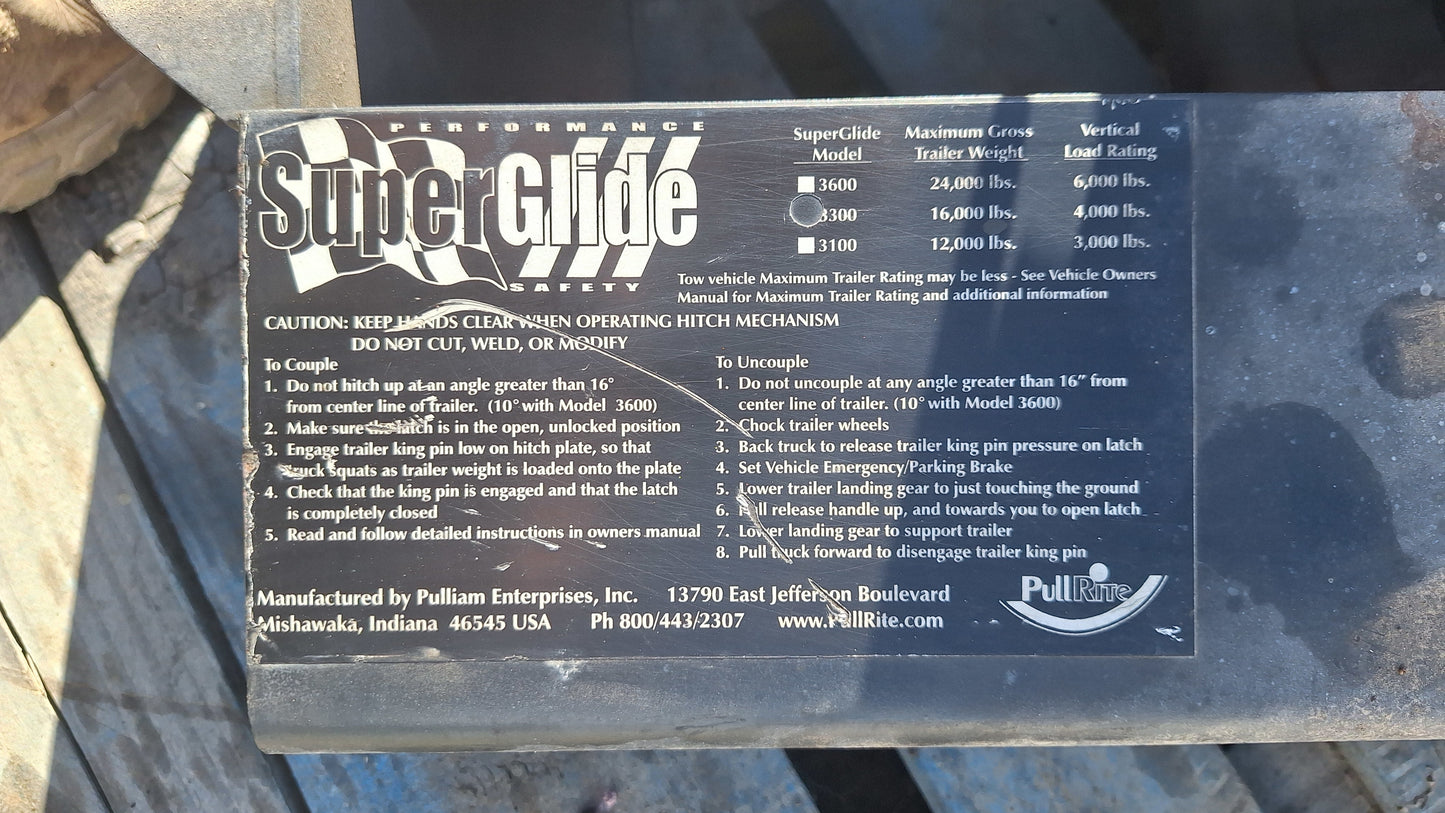 PullRite Super Glide 3300 5th Wheel complete kit