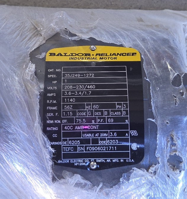 Baldor-Reliance 1HP Industrial Electric Motor