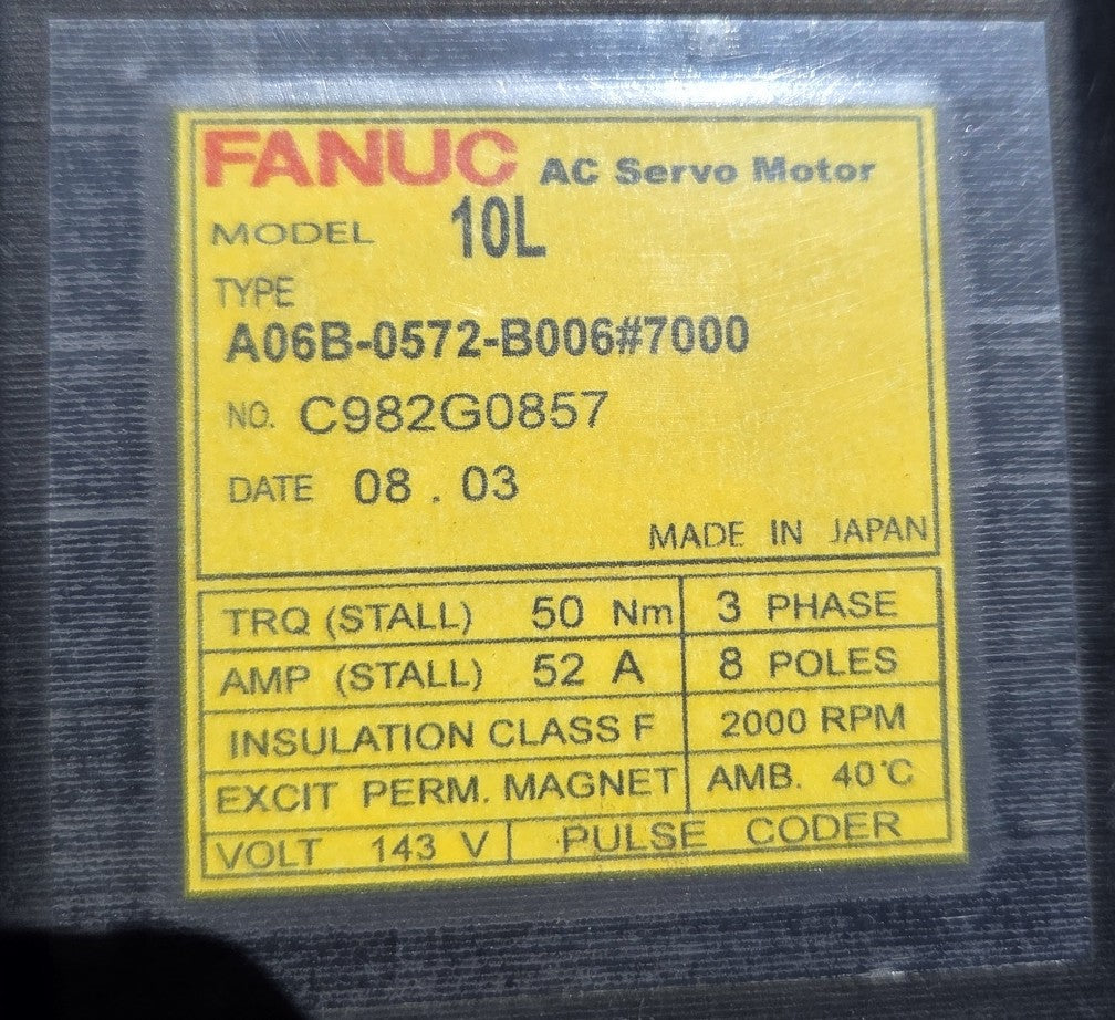Fanuc Model 10L CNC AC Servo Motor
