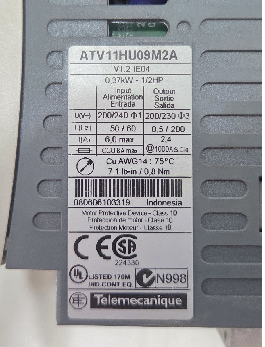 Telemecanique Altivar 11 ATV11HU09M2A Frequency Drive
