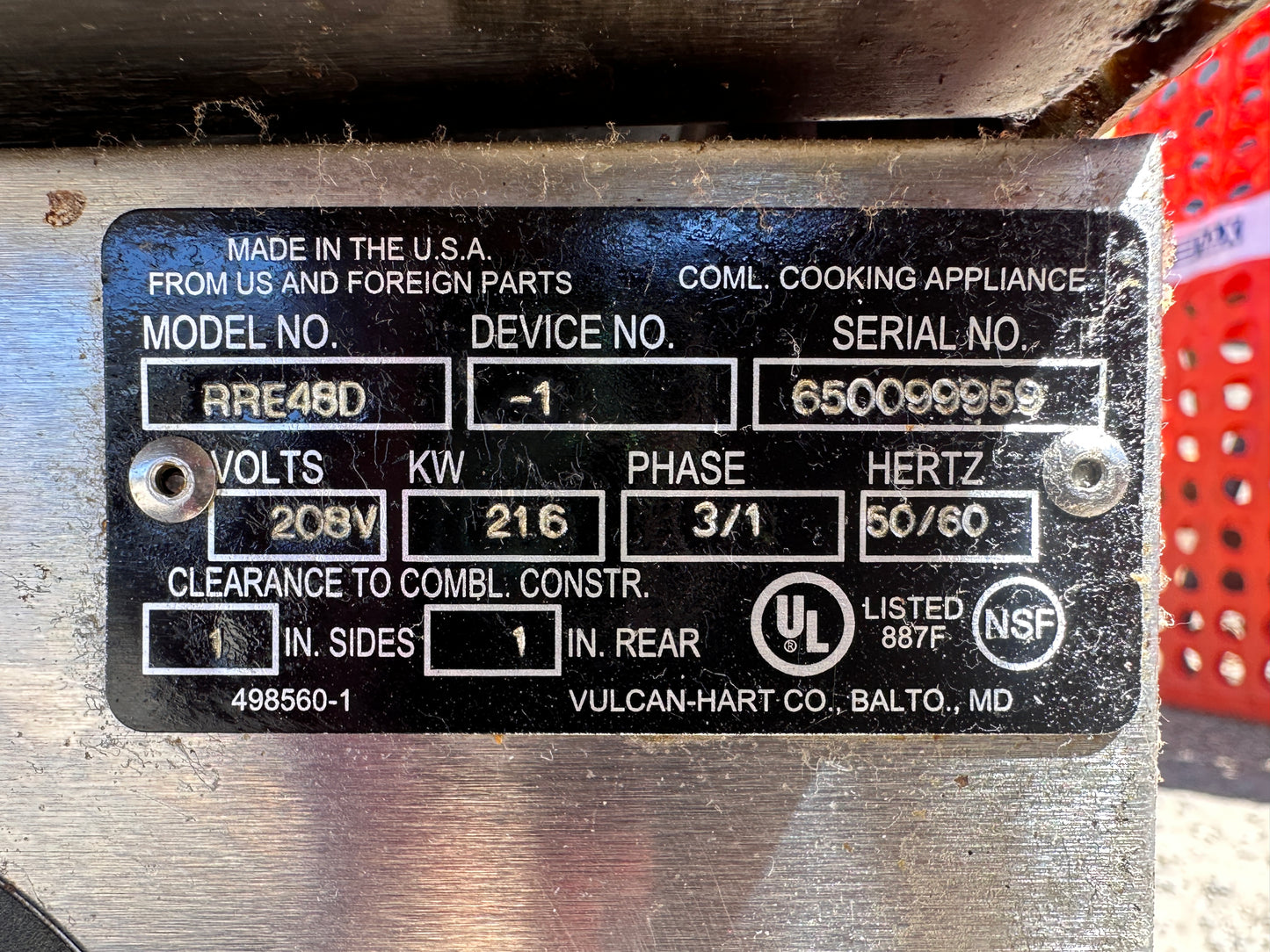Vulcan RRE48D 48" Commercial Electric Griddle