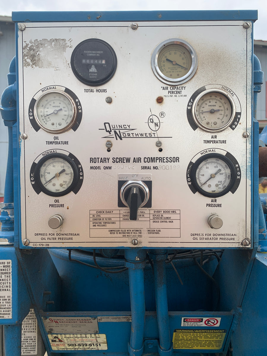 75 HP Quincy Northwest 360C2 Rotary Screw Air Compressor Industrial
