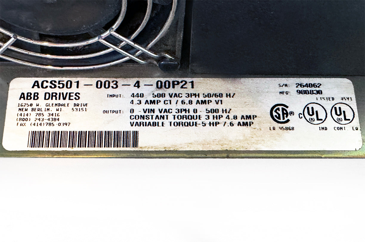 ABB ACS501-003-4-00P21 Drive