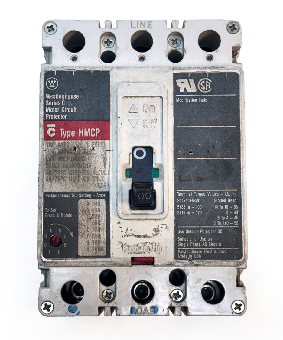 Westinghouse HMCP100R3 100A, 600V Motor Circuit Breaker