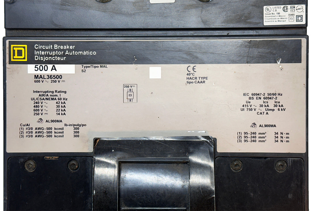 Square D MAL36500 500A Circuit Breaker