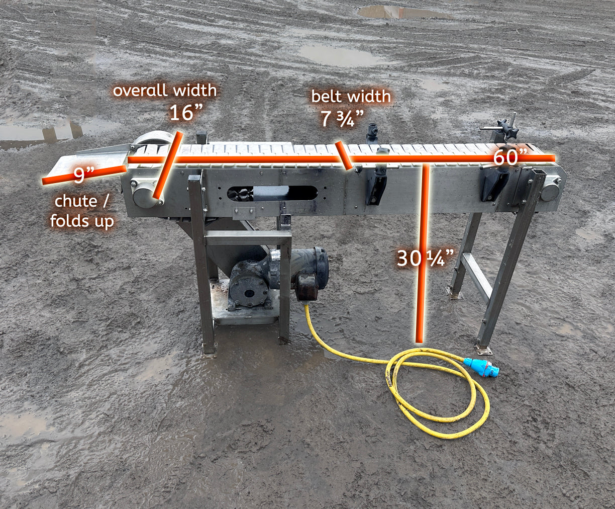 Stainless Steel Conveyor w/ Modular Plastic Belt