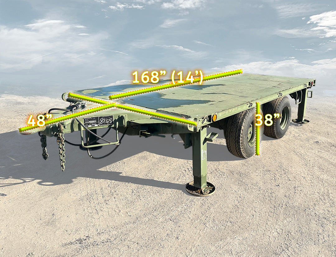 Military Surplus M1061A1 5-Ton Flatbed Trailer (10,000 lb Payload)