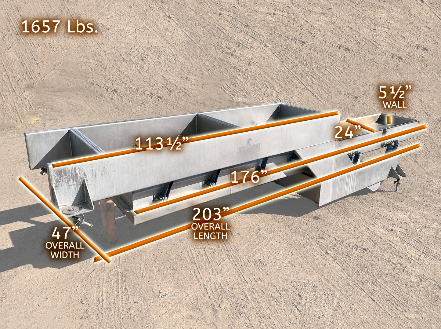 Food-Grade ~17' Stainless Steel Key Technology Vibratory Conveyor