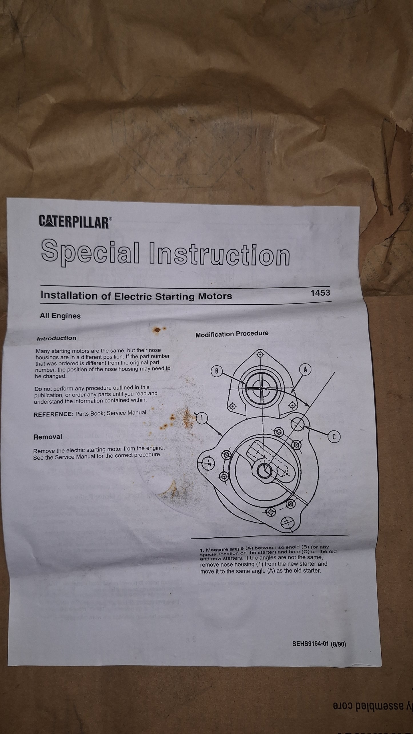 OEM Caterpillar 10R-1915 Electric motor