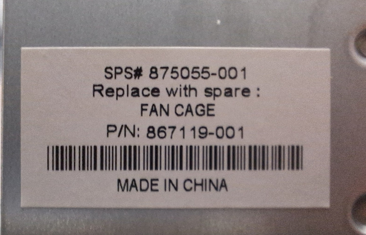 HPE 875055-001 DL380 G10 Fan Cage with Fans