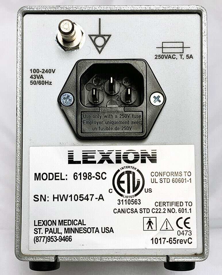 LEXION Insuflow Surgical Laparoscopic Gas Conditioning Device ~ Model # 6198-SC