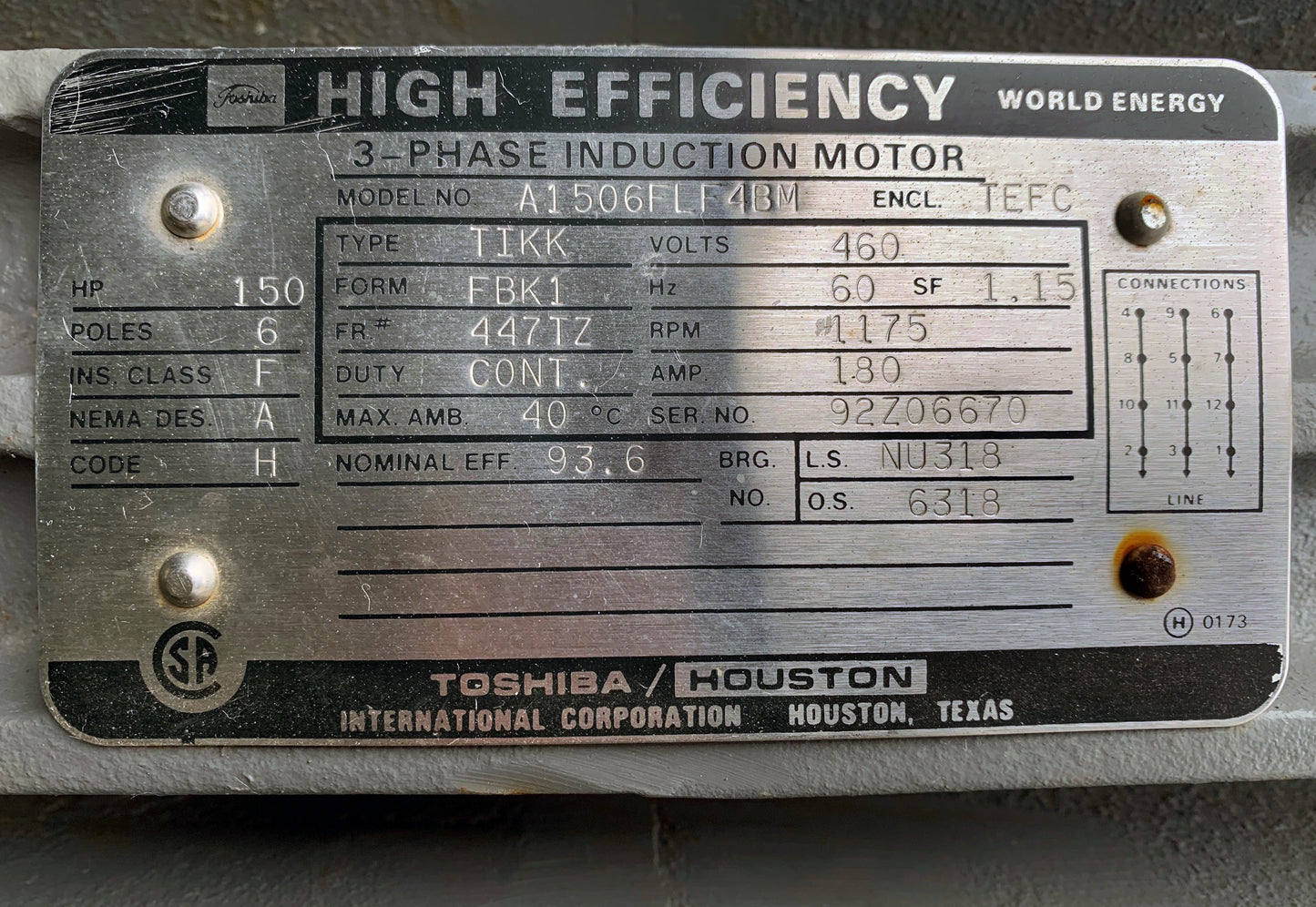 Toshiba High Efficiency 3-Phase Induction Motor