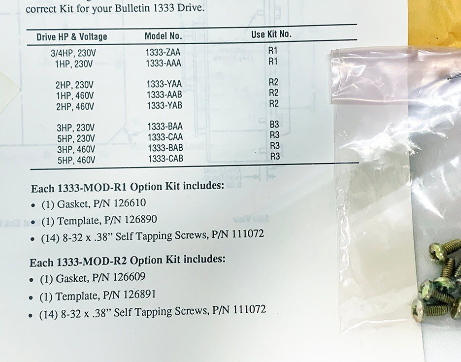 New / Open Box ~ Allen-Bradley 1333-MOD-R3 Gasket Kit