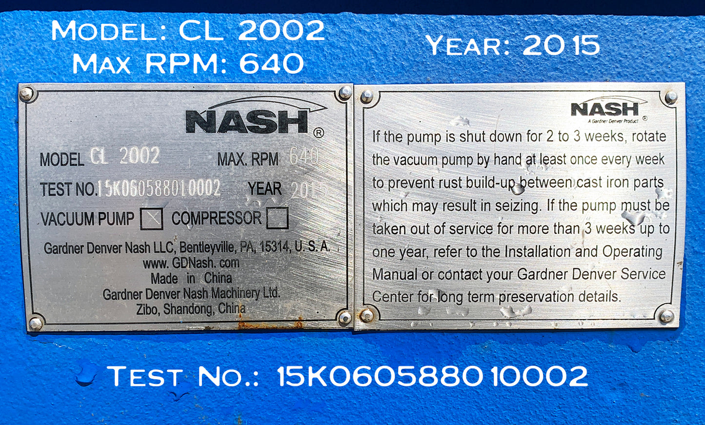 NASH Vacuum Pump