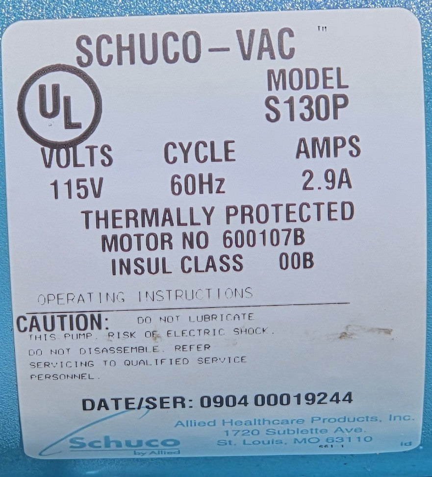 Schuco-Vac S130P Laboratory Suction Pump