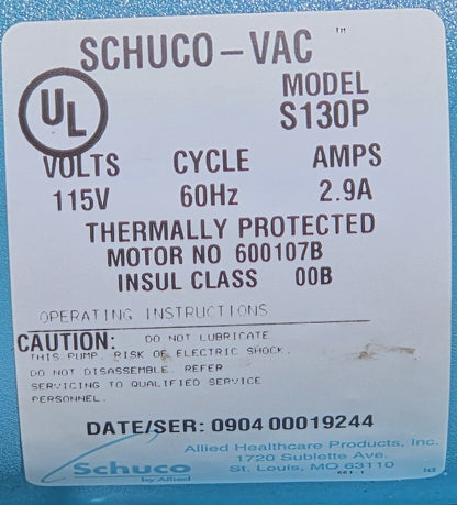 Schuco-Vac S130P Laboratory Suction Pump