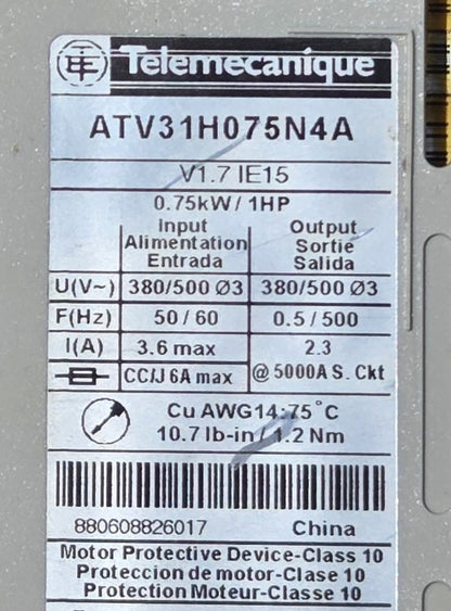 ATV31H075N4A Telemecanique Altivar 31 Variable Frequency Drive