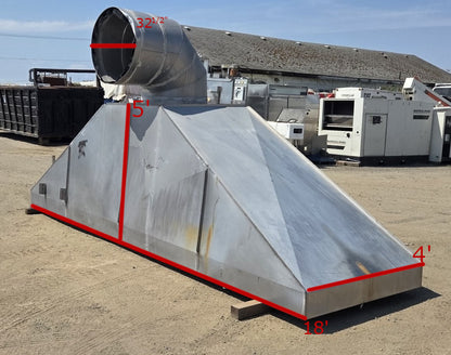 18 Ft Industrial Fume Exhaust Canopy Hood