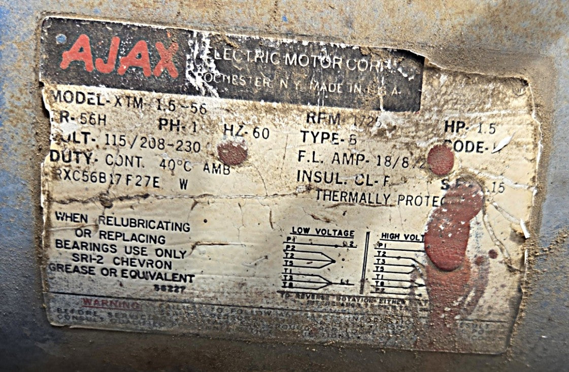 Fisher & Davis No 42 Industrial Power Feed Table Dodge 30:1 Reducer