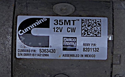 Cummins 35MT 12V Clockwise Starter Motor