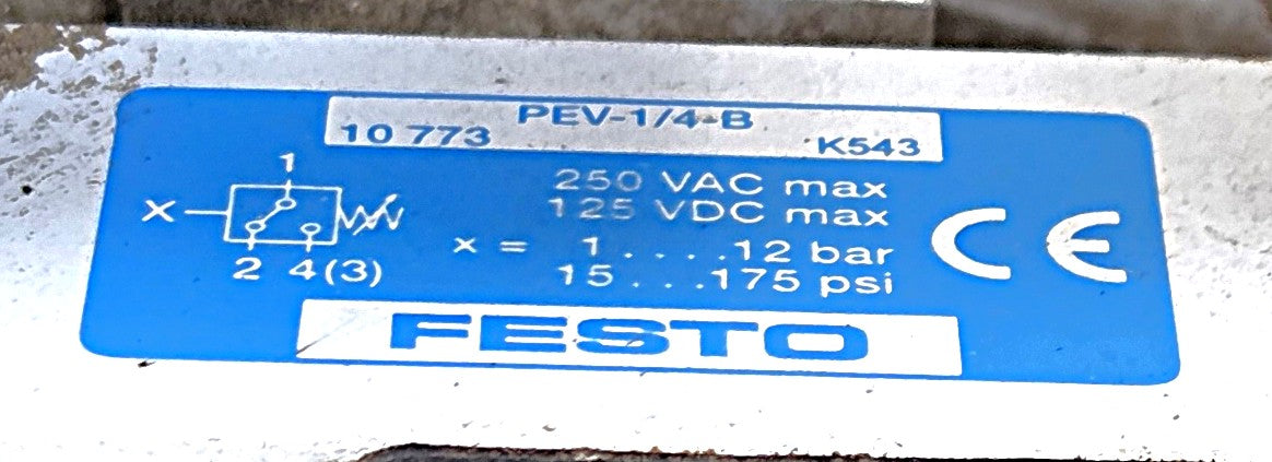 Festo Industrial Pneumatic Air Valve Manifold Assembly 24VDC