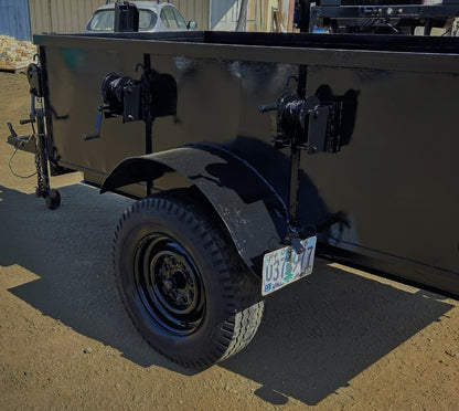 Custom Heavy-Duty Steel Single-Axle Tilt-Bed Utility Trailer with Winches
