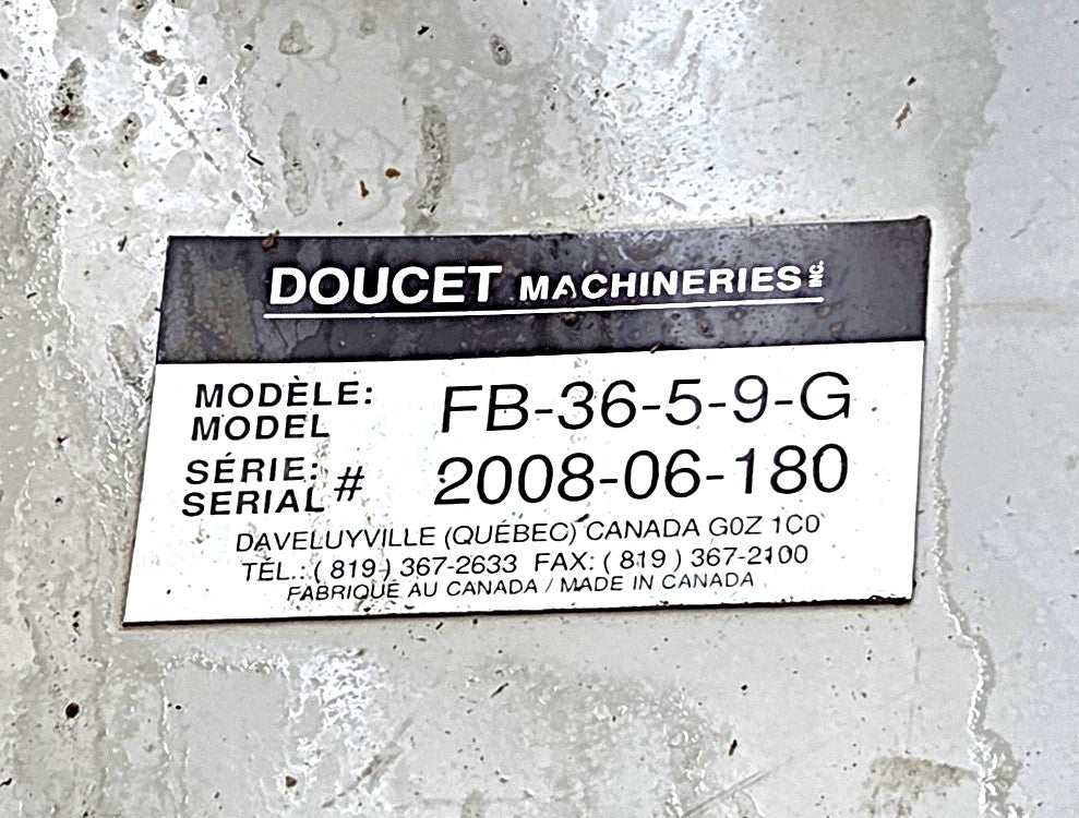 Running Doucet FB-36-5-9-G Edgebander Panel Return Conveyor