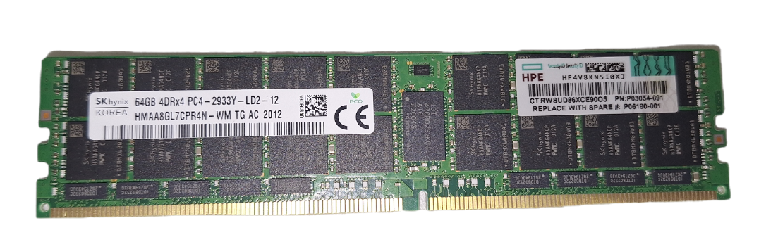 HPE 64GB 4DRX4 PC4-2933Y-LD2-12 SERVER MEMORY