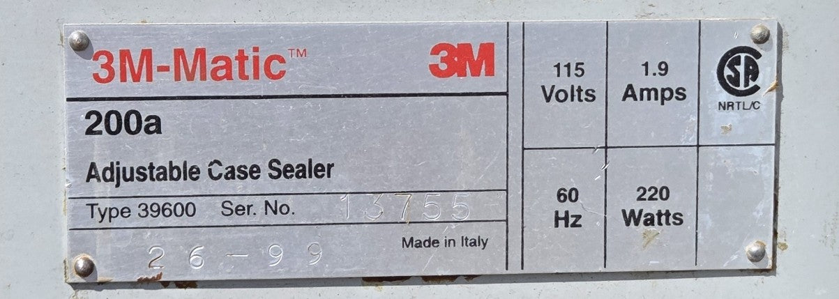 Working 3M-Matic 200a Adjustable Case Sealer