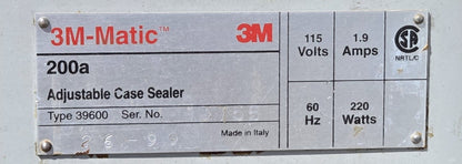 Working 3M-Matic 200a Adjustable Case Sealer