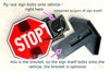 Wired, Lit 12V Stop Sign with Fold-Out Arm | Composite Bracket