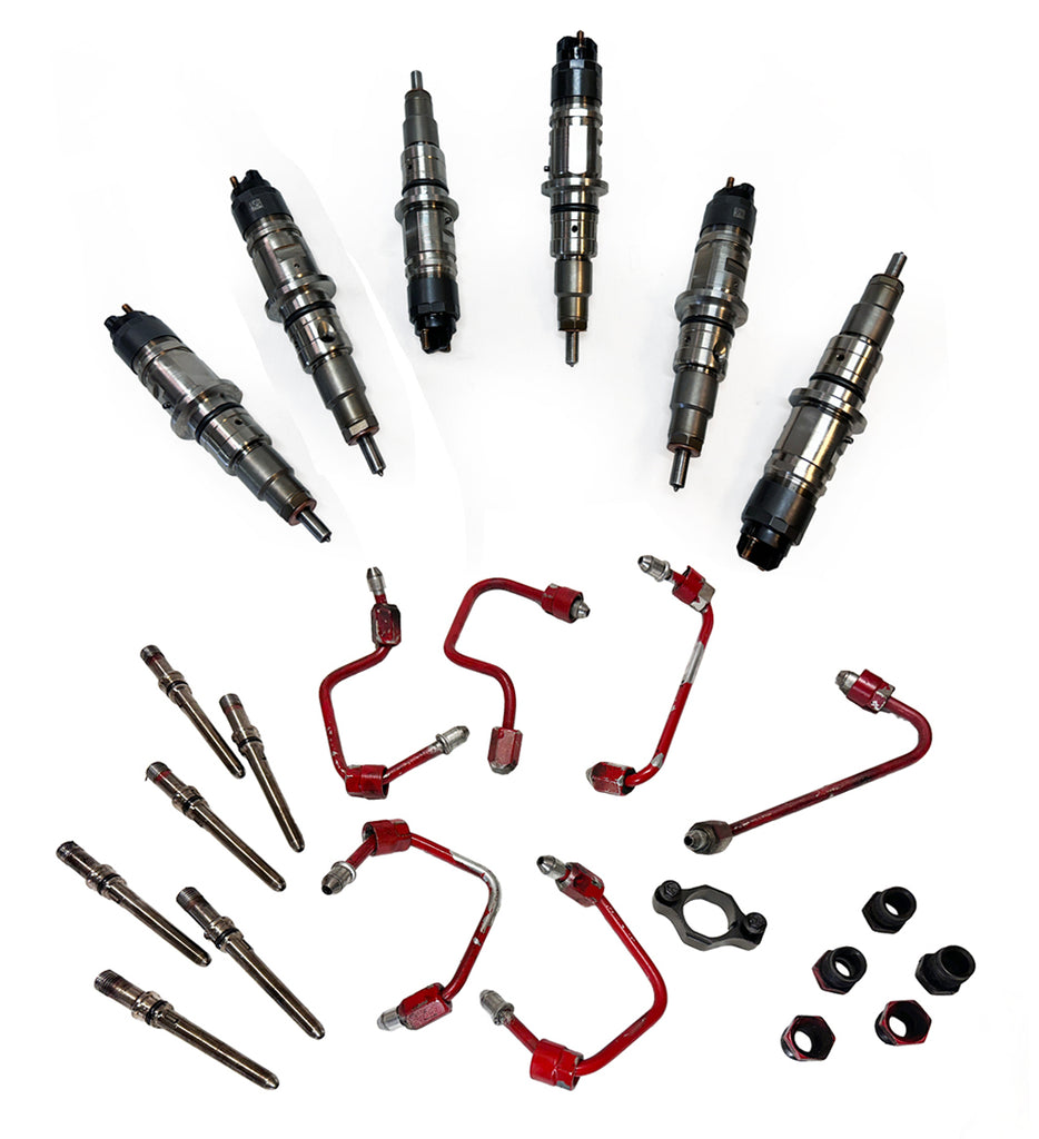 (6x) 2012 OEM Cummins 6034-187 Diesel Fuel Injectors ~ w/ fittings