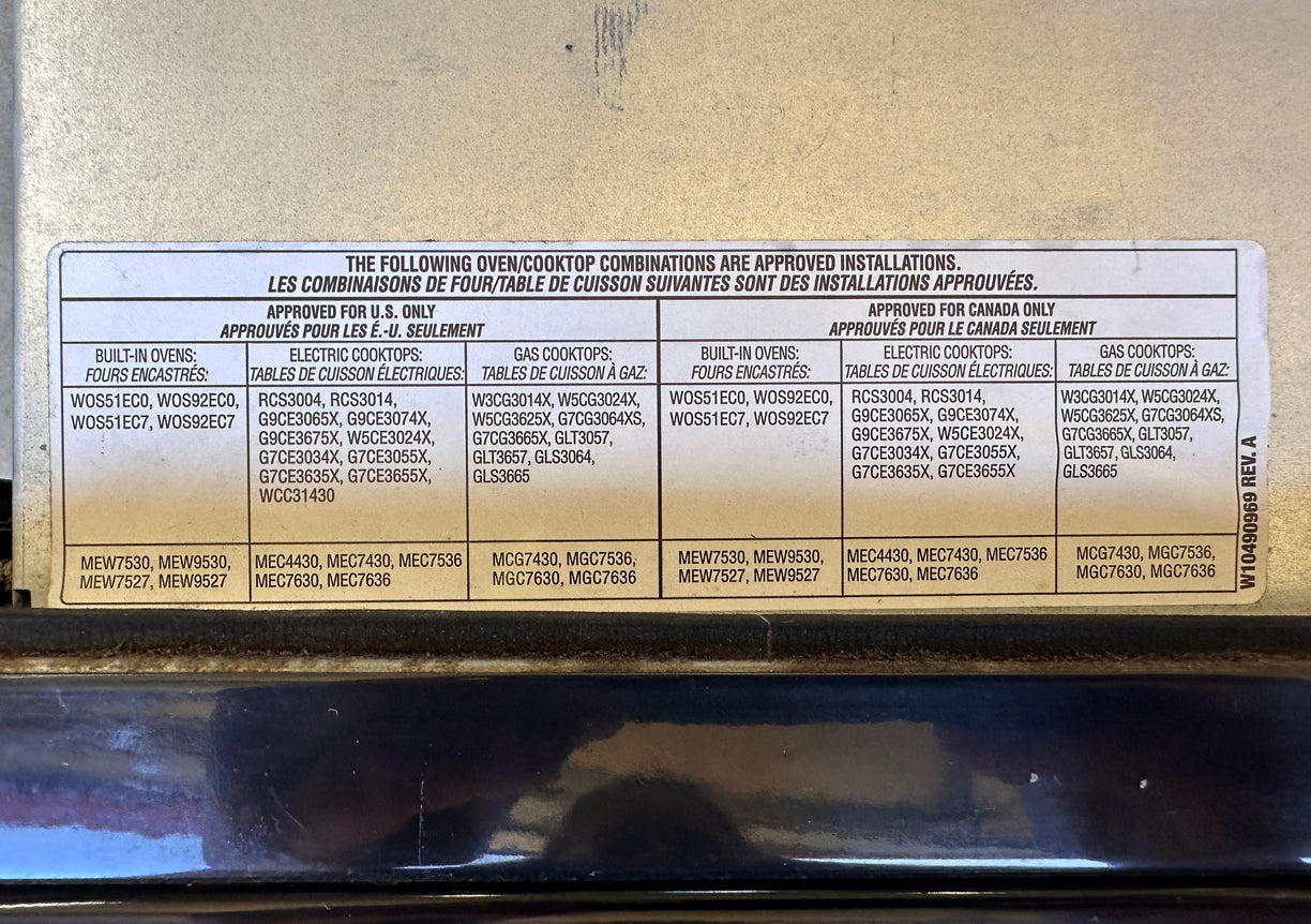 Whirlpool WOS51EC7AB02 Electric Range