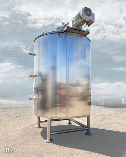 LEE Industries 1500-Gallon Vertical Jacketed Stainless Steel Mixing Tanks