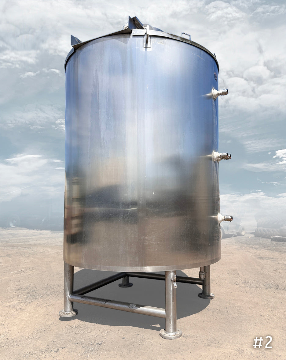 LEE Industries 1500-Gallon Vertical Jacketed Stainless Steel Mixing Tanks