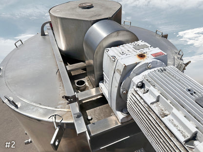 LEE Industries 1500-Gallon Vertical Jacketed Stainless Steel Mixing Tanks