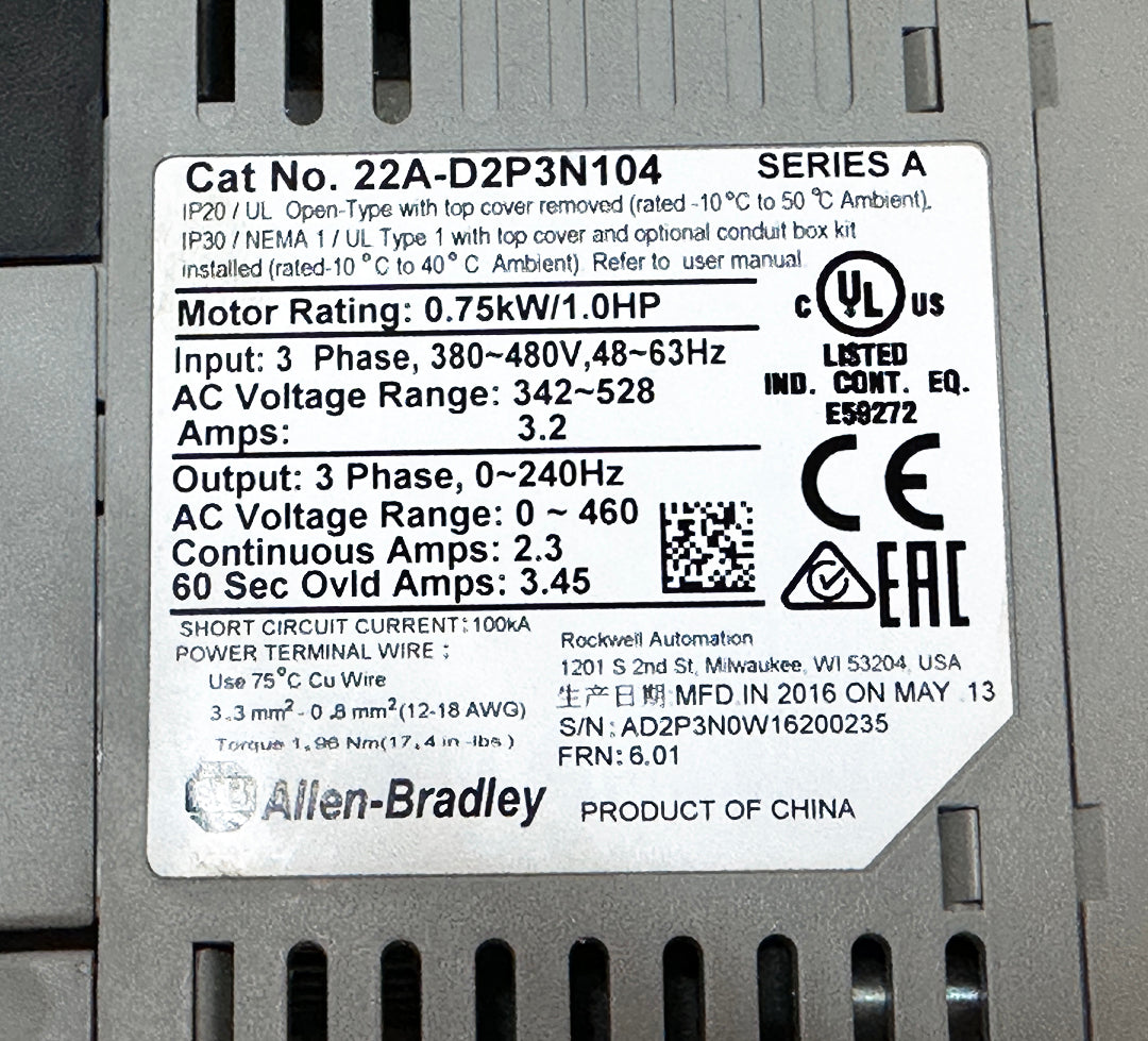 Allen-Bradley Industrial Motor Control Package