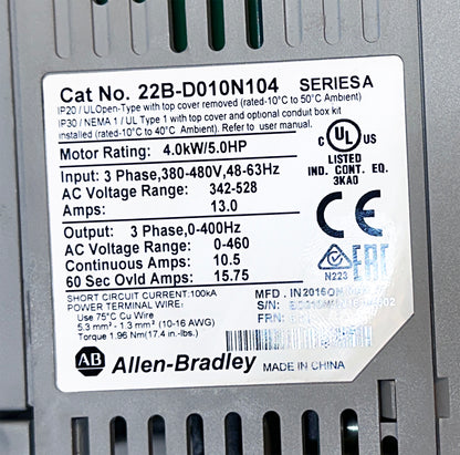 Allen-Bradley Industrial Motor Control Package