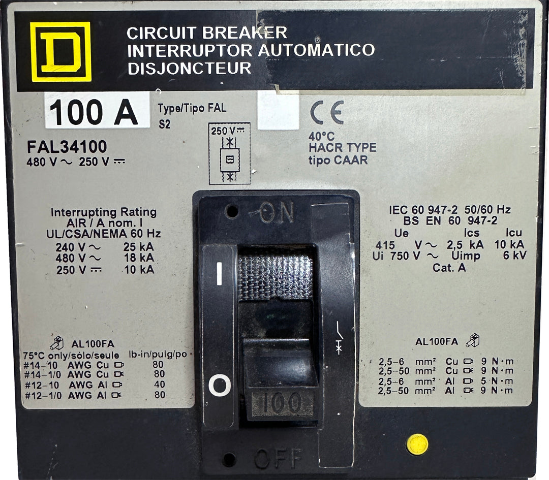 Square D FAL34100 Circuit Breaker