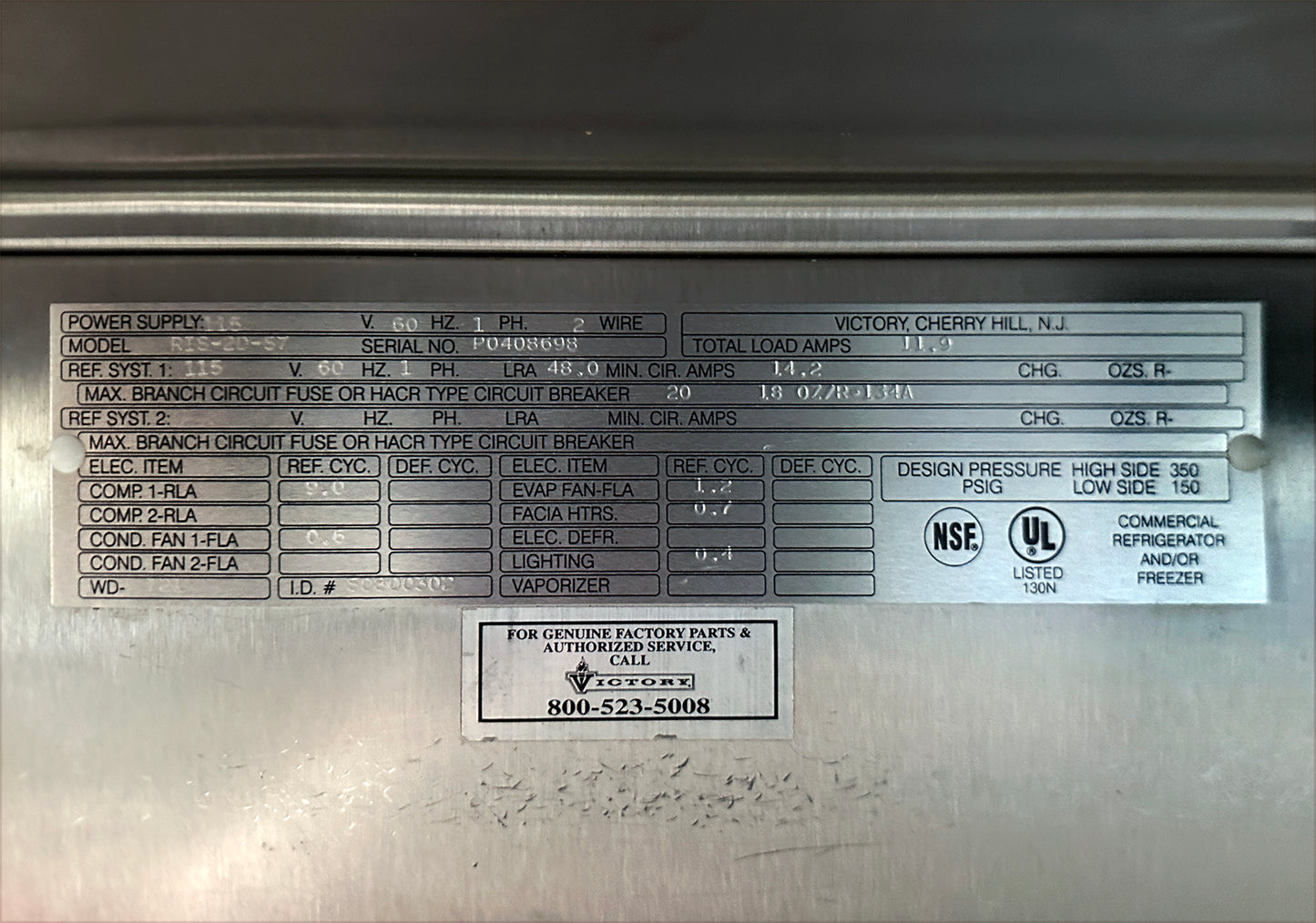 Victory RIS-2D-S7 2-Door Reach-In Refrigerator