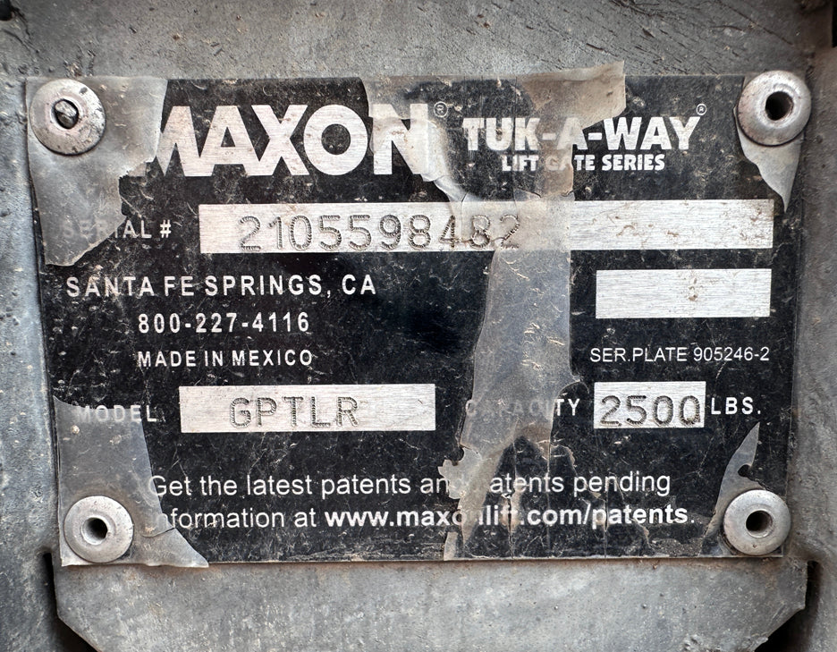 MAXON Tuk-A-Way GPTLR Lift Gate – Industrial Scrap Corporation