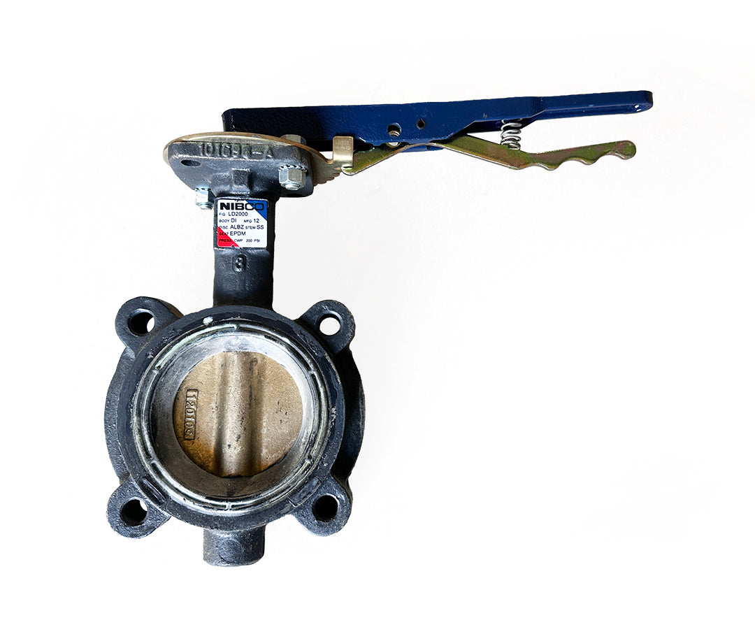 NIBCO LD-2000 3" Lug Butterfly Valve, EPDM, 955 Bronze, 200 PSI