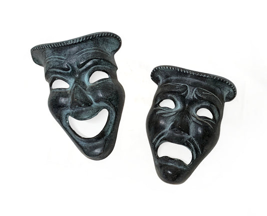 Solid Brass Comedy & Tragedy Drama Masks