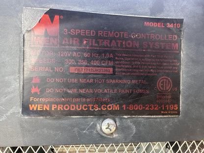 WEN Model #3410 Air Filtration System